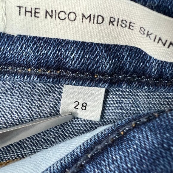 Denim Forum Jean Women 28x24 Nico Mid Rise Skinny Crop Blue Stretch Denim Tag 28 - Picture 9 of 16